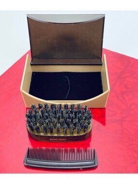 Vintage 1970s mustache grooming kit, West Germany Horizon, 3 pieces set